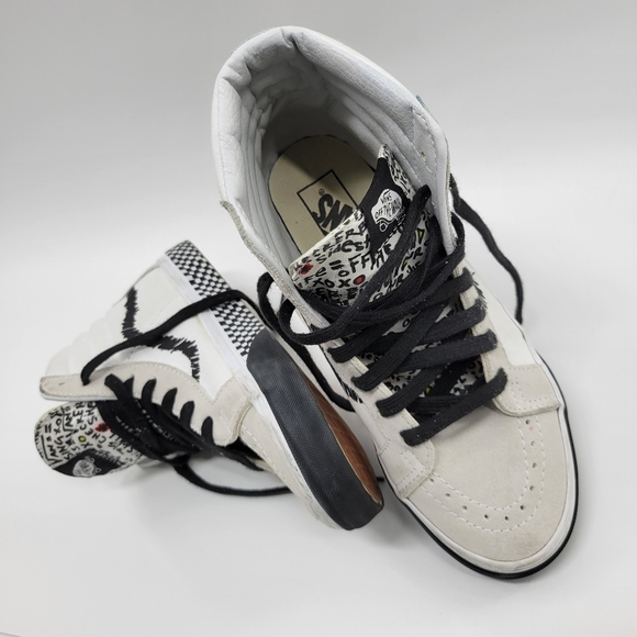 Vans. Unisex SK8-Hi Reissue DIY Black/ True White Skate Shoe - Picture 9 of 12